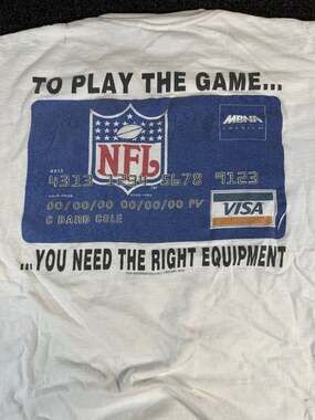 Vintage 90s MBNA America NFL Credit Card Promo Graphic T-Shirt XL